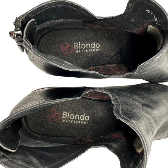 Blondo Waterproof Black Square Toe Heeled Ankle Boots Women's 10 M - Picture 14 of 16